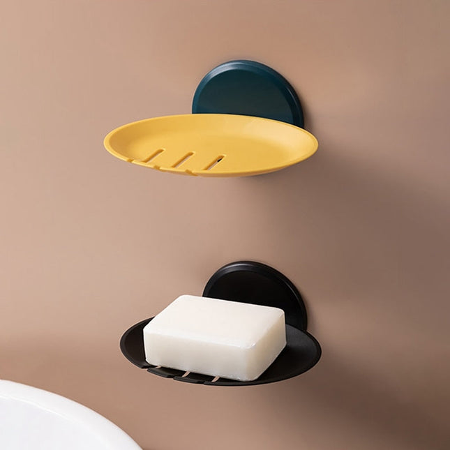 Rund vegghengt såpeholder i sort design