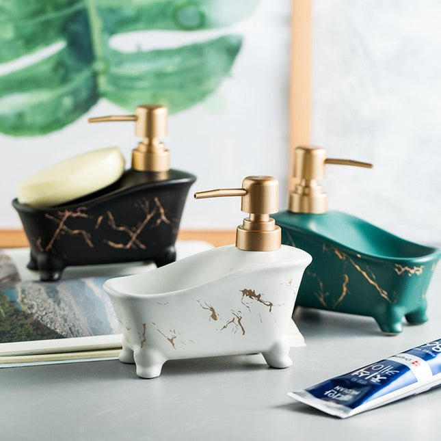 Såpedispenser med design som badekar
