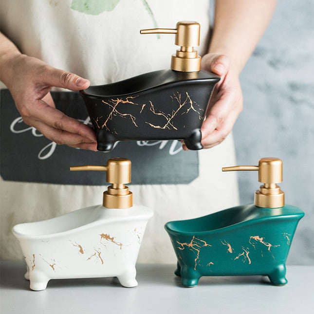 Såpedispenser med design som badekar