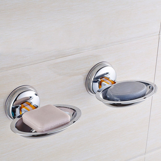 Rund såpeholder med sugekopp, krom