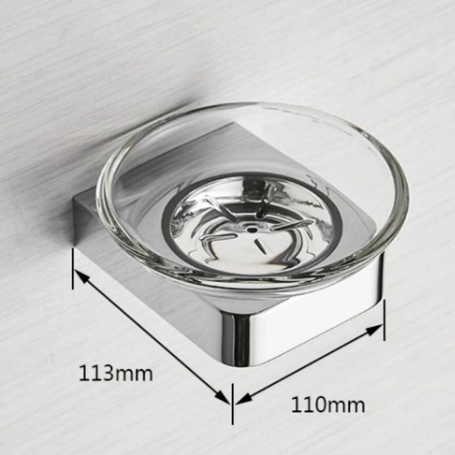 Rund veggmontert såpekopp i krom