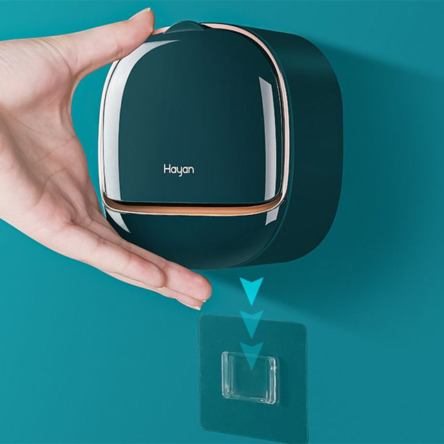 Moderne vegghengt såpeboks med lokk