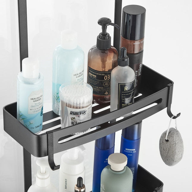 Hengende dusjhylle i svart metall