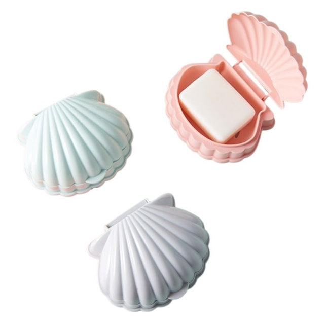 Skjellformet reise-såpeboks med lokk