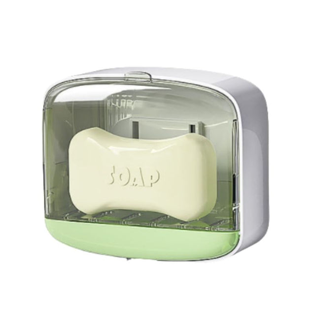 Veggmontert såpeboks med lokk og drenering