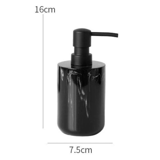 Såpedispenser i svart marmorlook