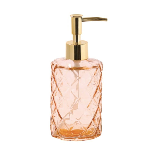 Elegant såpedispenser i mønstret glass