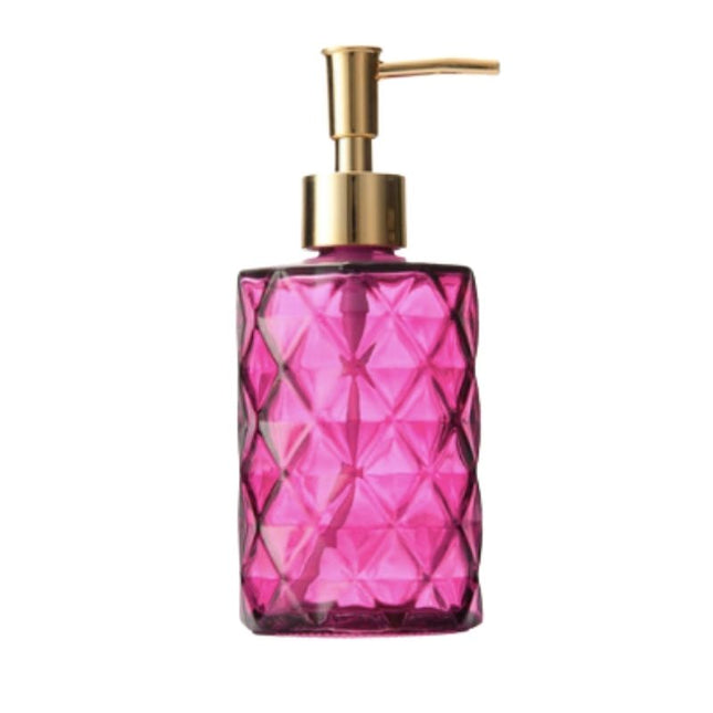 Elegant såpedispenser i mønstret glass