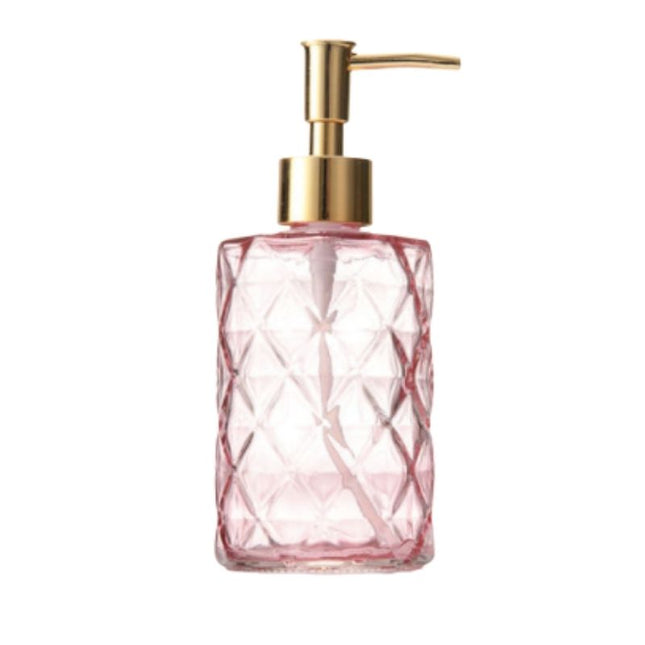 Elegant såpedispenser i mønstret glass