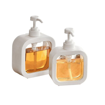 Hvit firkantet såpedispenser 300ml for bad