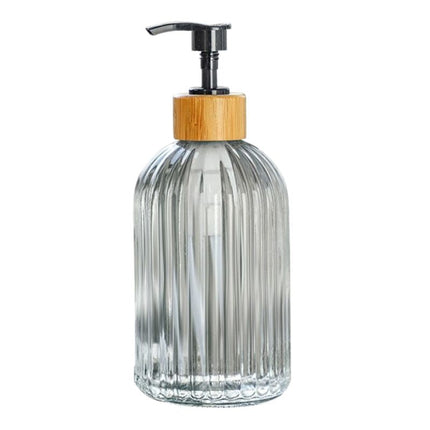 Såpedispenser med striper og tre-detalj