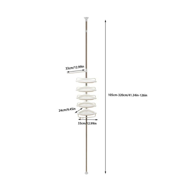 Teleskopisk hjørnehylle for dusj og bad