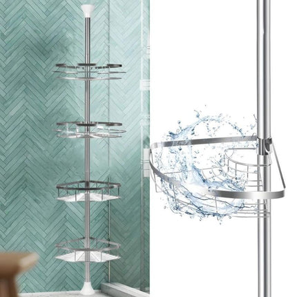 Teleskopisk dusjhylle i rustfritt stål