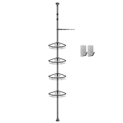 Svart teleskopisk hjørnehylle for dusj