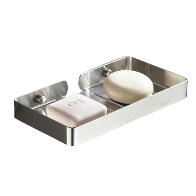 Stor dobbel såpeholder i rustfritt stål