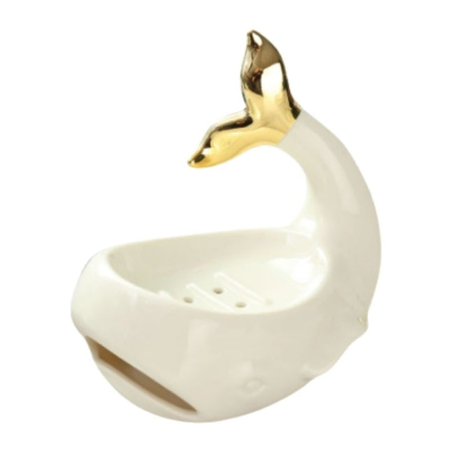 Keramisk såpeholder formet som en hval