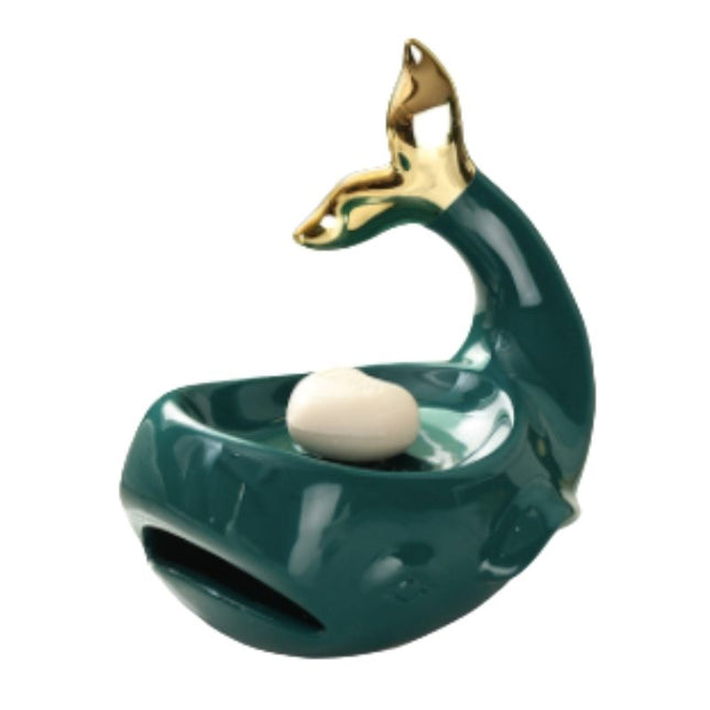 Keramisk såpeholder formet som en hval