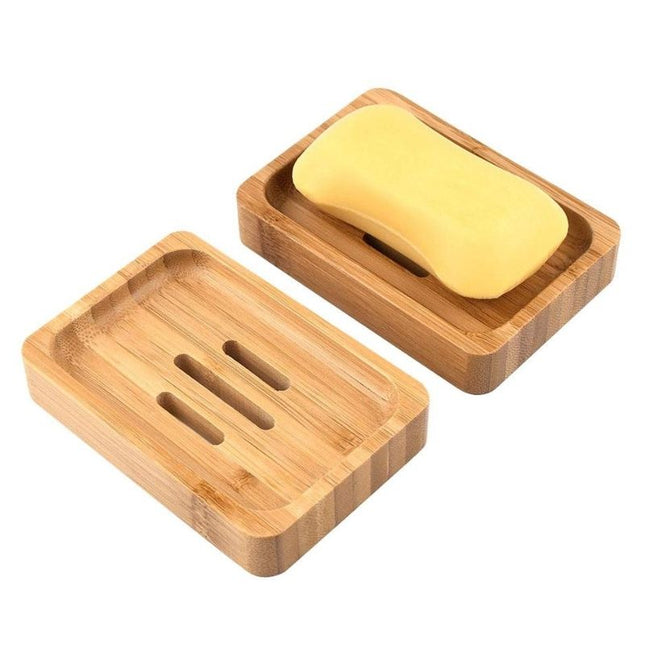 Todelt såpeholder i naturlig bambus