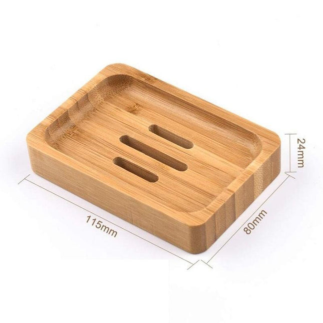 Todelt såpeholder i naturlig bambus