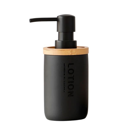 Oval svart såpeholder med bambusrist