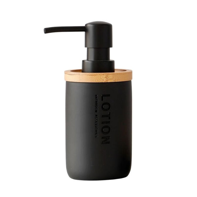 Oval svart såpeholder med bambusrist