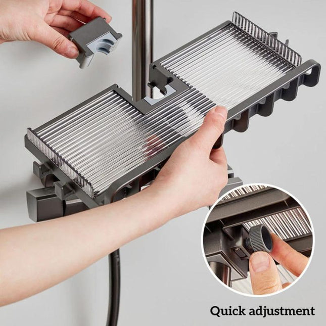 Justerbar hylle for såpe på dusjstang