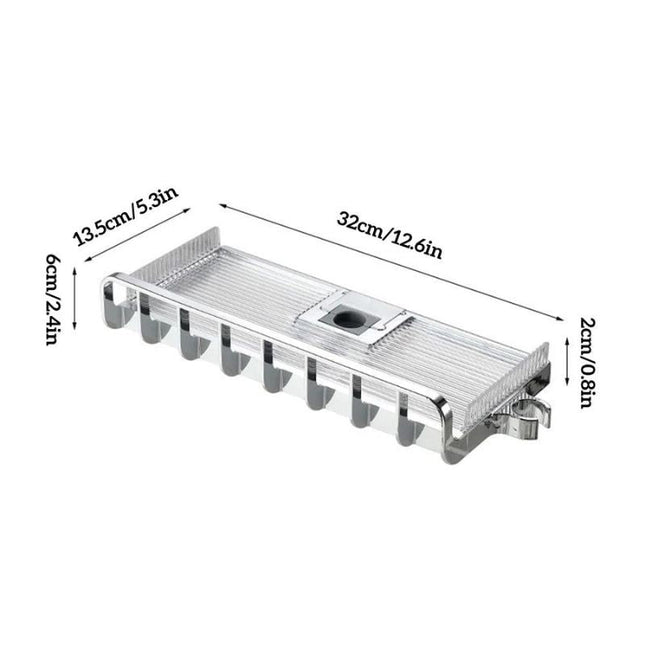 Justerbar hylle for såpe på dusjstang