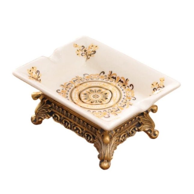 Vintage såpeholder med forgylt base