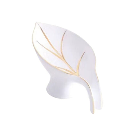 Bladformet såpeholder i grønn keramikk