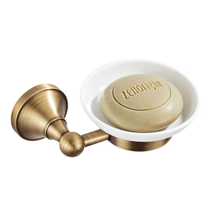 Vegghengt såpeholder i messing og keramikk