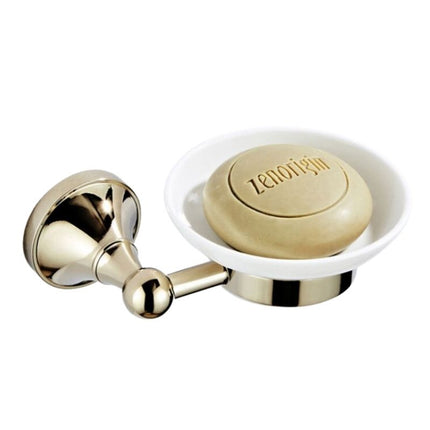 Vegghengt såpeholder i messing og keramikk