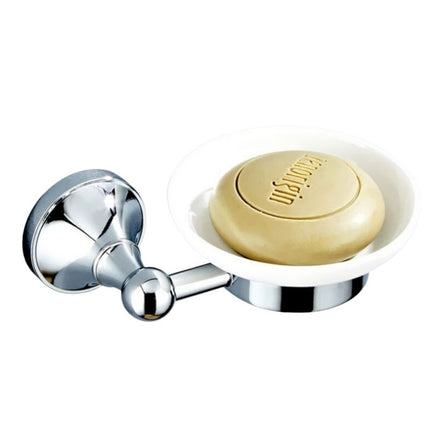 Vegghengt såpeholder i messing og keramikk