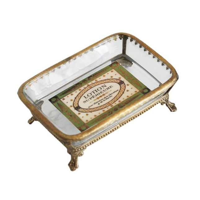 Elegant såpeholder i glass og messing