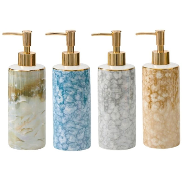 Keramisk såpedispenser med grå marmorlook