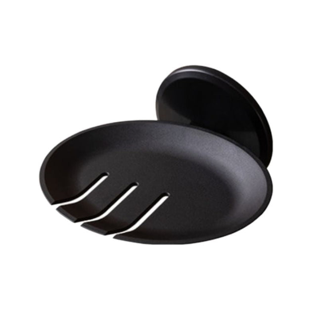 Rund vegghengt såpeholder i sort design