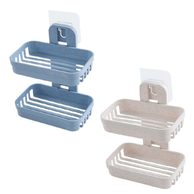 Dobbel selvklebende såpeholder for vegg