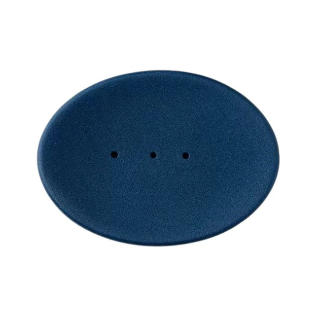 Hvit oval såpeholder med dreneringshull