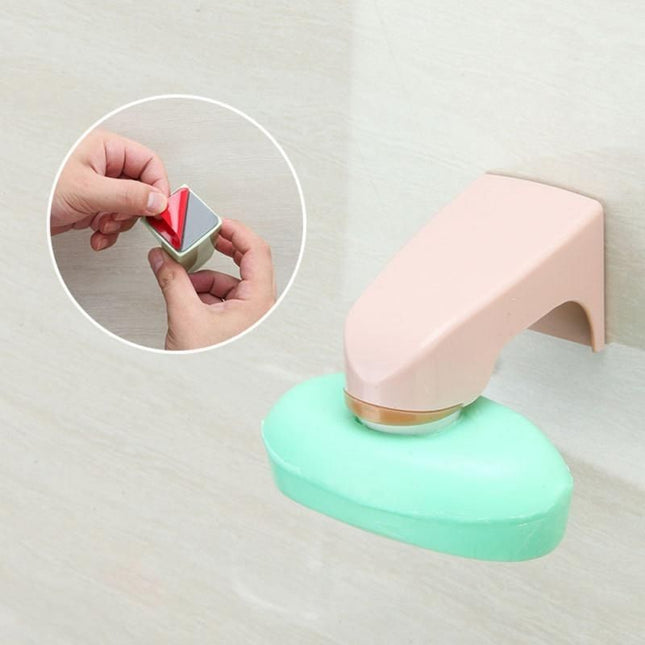 Rosa magnetisk såpeholder for badet