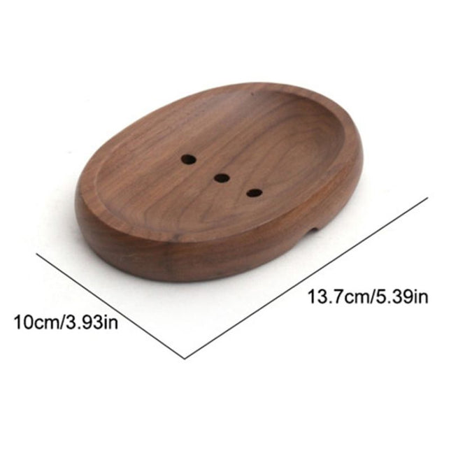 Oval såpeholder i naturlig tre