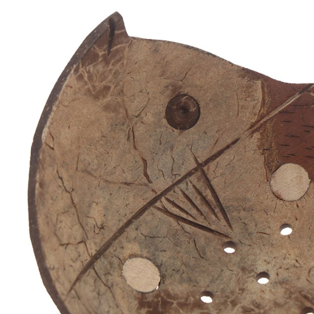 Håndlaget såpekopp av kokosnøtt, fisk-design