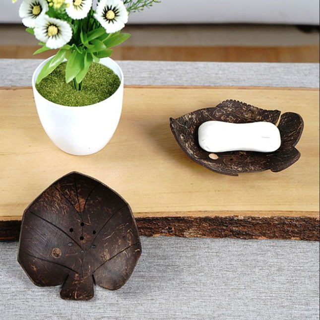 Håndlaget såpekopp av kokosnøtt, fisk-design
