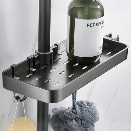 Svart dusjhylle for montering på dusjstang