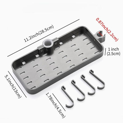 Svart dusjhylle for montering på dusjstang