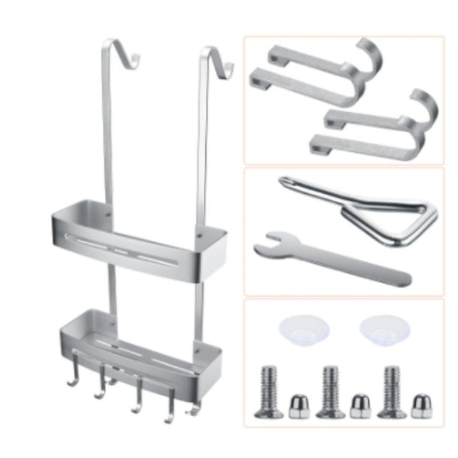 Hengende dusjhylle i svart metall